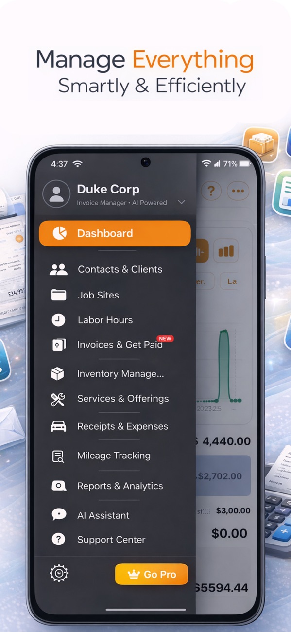 Invoice Manager screen